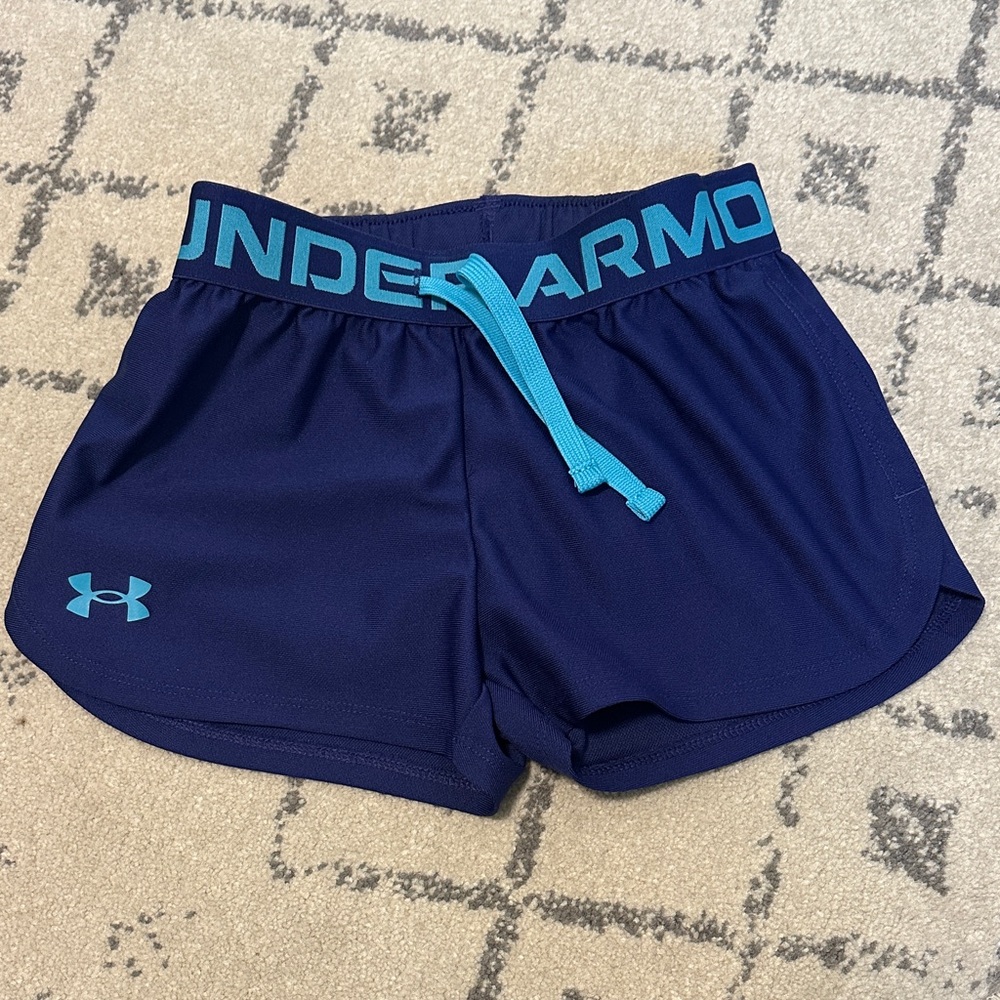 Under Armour Girls Blue Athletic Shorts
